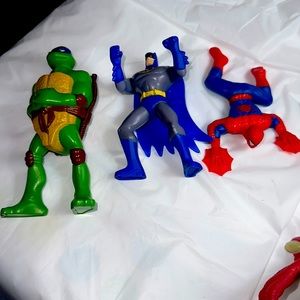 MCDONALDS MIRAGE STUDIO TMNT SHELL STASH TOY 2007-Donatello, Spider& Batman
